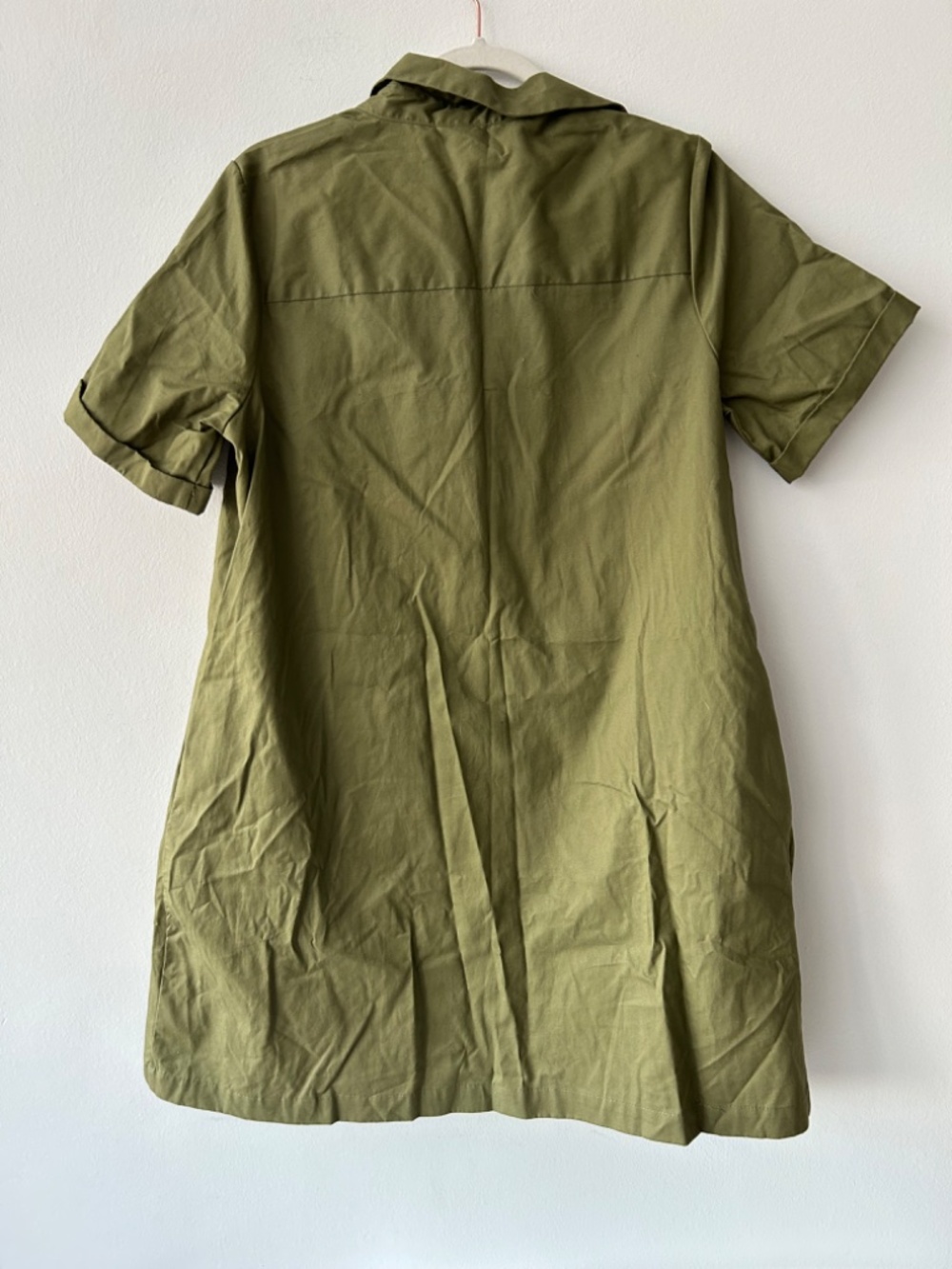 NWT Who What Wear Olive Green Button-front Shirt Dress Medium - Picture 8 of 8